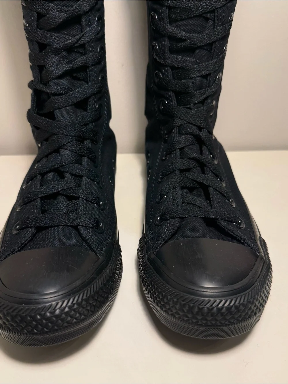 Converse Chuck Taylor Black Star Knee High Sneakers Womens Size 6 Grunge Y2K